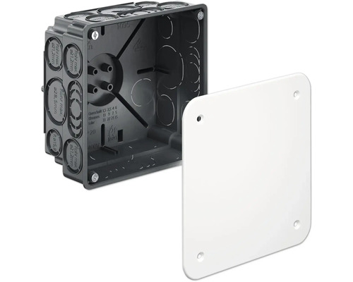 Coffret de branchement Kaiser 1095-91 avec couvercle encastré 107x107x57 mm 100 pièces Boîte d''installation électrique avec couvercle blanc