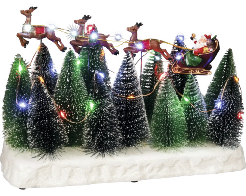 LED Leuchtfigur Konstsmide Weihnachtsmann mit Schlitten 31,5 x 13,5 x 21,5 cm bunt