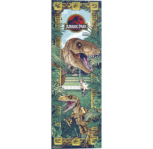 Jurassic Park Türposter mit Tyrannosaurus Rex und Raptor