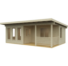 Abri de jardin en bois avec véranda et fenêtres