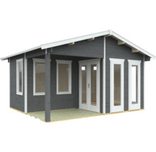 Abri de jardin en bois avec fenêtres et double porte