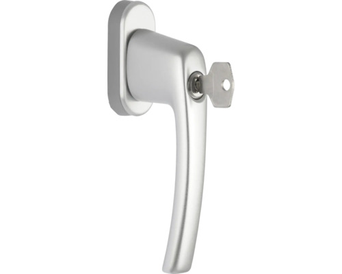 Poignée de fenêtre ARON verrouillable argent pour fenêtre en aluminium Ternum Poignée de fenêtre avec clé