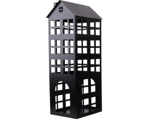 Laterne Haus Lafiora Metall 22 x 22 x 61,5 cm schwarz