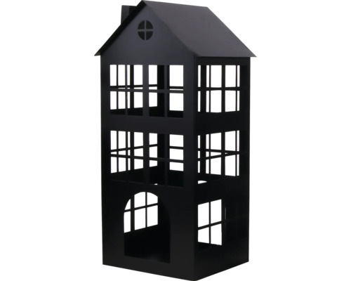 Laterne Haus Lafiora Metall 18 x 18 x 45 cm schwarz