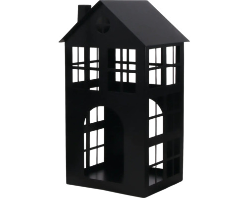 Laterne Haus Lafiora Metall 17 x 17 x 36 cm schwarz