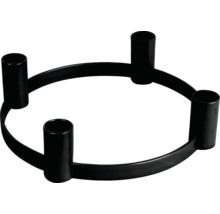 Schwarzer Adventskranz aus Metall für vier Kerzen