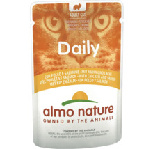 Almo Nature Daily Katzenfutter mit Huhn und Lachs im Beutel