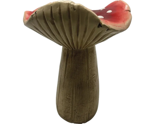 Dekorativer Pilz mit roter Kappe und weißen Punkten für den Garten