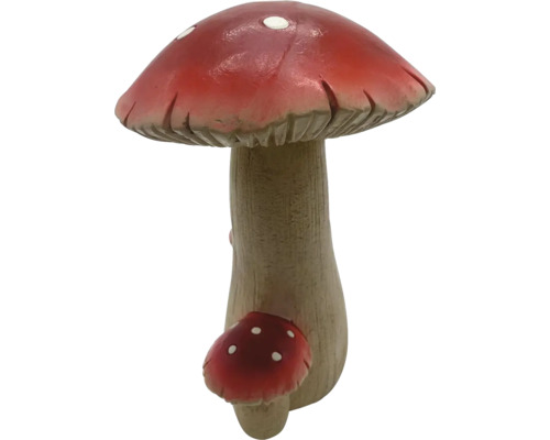 Dekorativer Pilz mit roter Kappe und weißen Punkten für den Garten