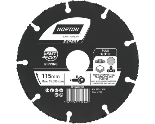 Disque diamanté à tronçonner Norton Ø 115 mm 1 pièce