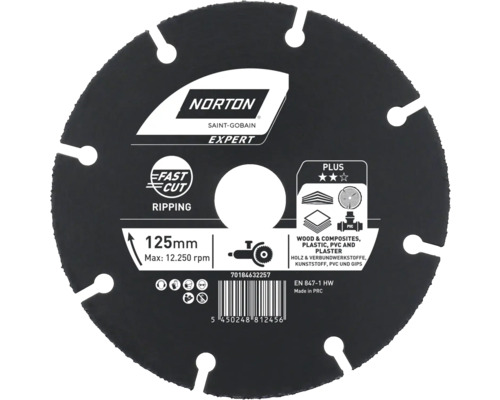 Disque diamanté à tronçonner Norton Ø 125 mm 1 pièce