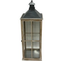 Dekorative Windlicht Laterne aus Holz und Glas