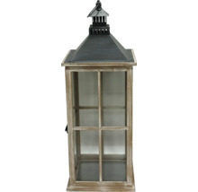 Lanterne décorative en bois et en verre