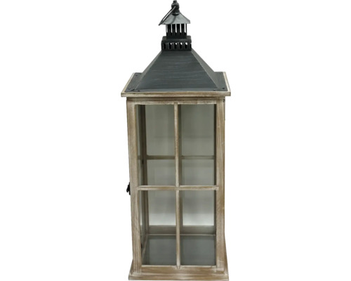 Lanterne décorative en bois et en verre