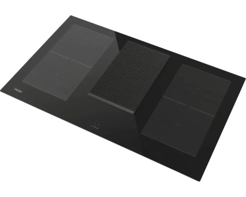 Table de cuisson à induction Haier noire avec hotte intégrée