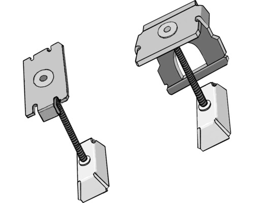 Zwei Befestigungsbügel mit Gewindestange zur Montage