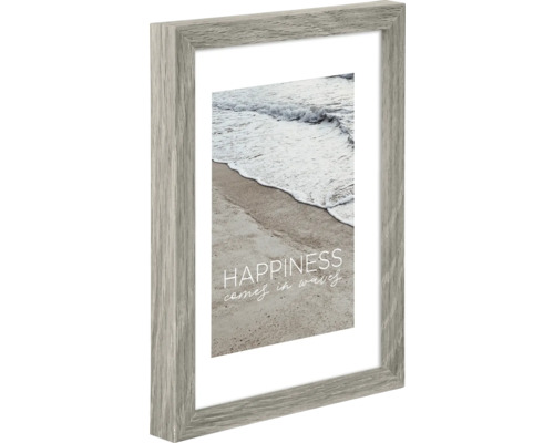 Cadre photo en bois avec passe-partout et motif de plage