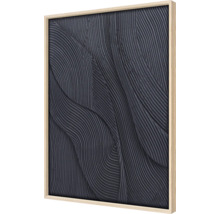 Image murale décorative avec motif abstrait et structuré dans un cadre en bois