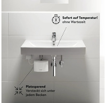 Waschtisch mit Warmwasserbereiter für sofortige Warmwasserversorgung ohne Wartezeit