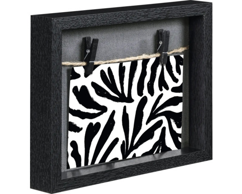 Dekorativer Bilderrahmen mit Wäscheklammern und Bild