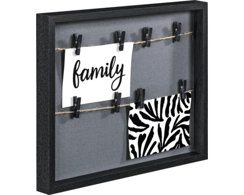 Dekorativer Bilderrahmen mit Schnur und Wäscheklammern