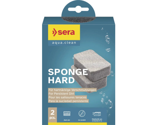 Sera Aqua Clean Schwamm hart, 2 Stück, zur Reinigung von Aquarien