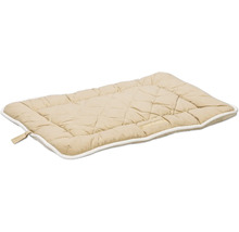 Coussin pour chien beige matelassé avec bordure