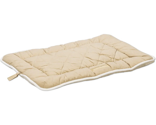 Beiges gestepptes Hundebett mit Rand