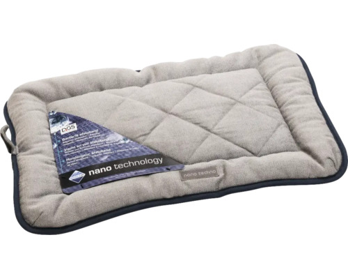 Graues rechteckiges Hundebett mit gesteppter Oberfläche