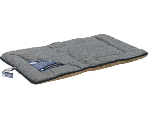 Graues Hundebett mit gesteppter Oberfläche