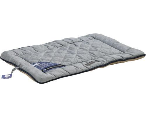 Graue, rechteckige Hundematte mit gesteppter Oberfläche