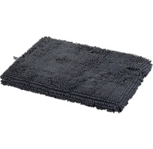 Tapis de bain gris en microfibre