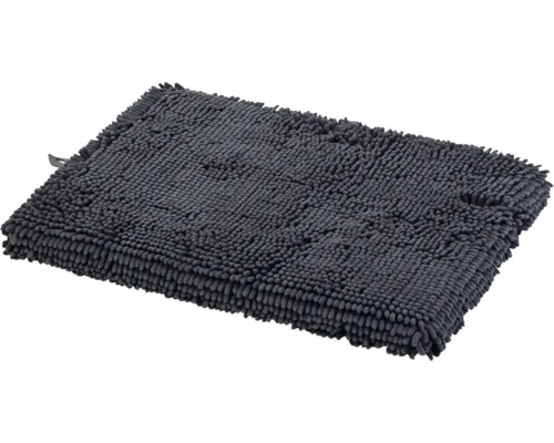Tapis de bain gris en microfibre