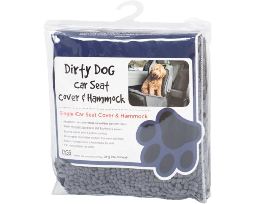 Tapis anti-salissures Dirty Dog couverture de voiture 112 x 89 cm gris microfibres, microfibres Housse de siège auto et hamac Dirty Dog dans son emballage