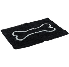 Schwarze Schmutzfangmatte mit Knochenmotiv für Hunde
