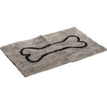 Grauer Hunde-Teppich mit Knochen-Motiv