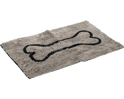 Grauer Hunde-Teppich mit Knochen-Motiv