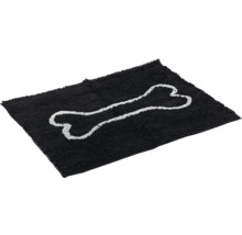 Tapis pour chien noir avec motif d''os