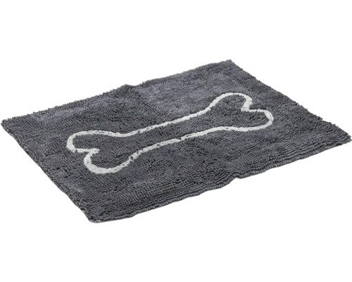 Tapis anti-salissures Dirty Dog tapis de porte os 90 x 66 cm gris microfibres, microfibres Tapis pour chien gris avec motif d''os