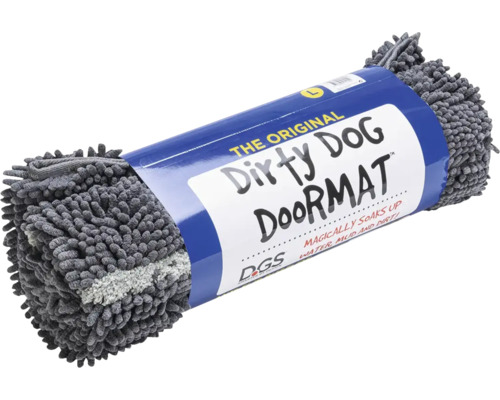 Aufgerollte Fußmatte für Hunde zur Aufnahme von Schmutz