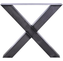 Piètement de table en métal en forme de X