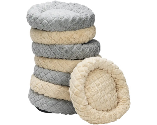 Pile de lits ronds pour animaux de compagnie en tissu