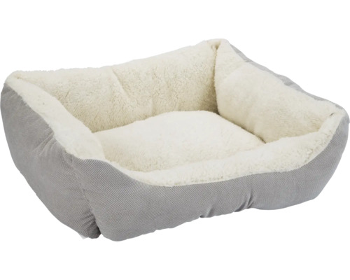 Panier pour chien gris avec intérieur doux et rembourré