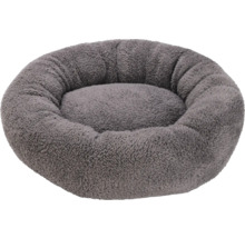 Panier pour chien rond gris avec surface douce