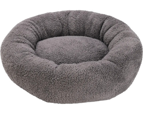 Panier pour chien rond gris avec surface douce