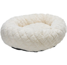Panier pour animaux de compagnie clair et rond avec une surface douce