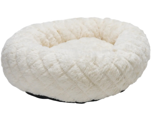 Panier pour animaux de compagnie clair et rond avec une surface douce