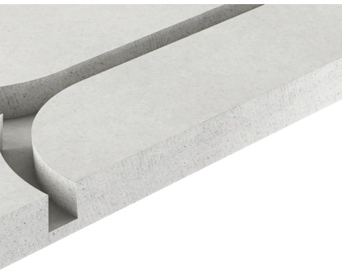 Detailaufnahme einer Rasenkantenbegrenzung aus Beton