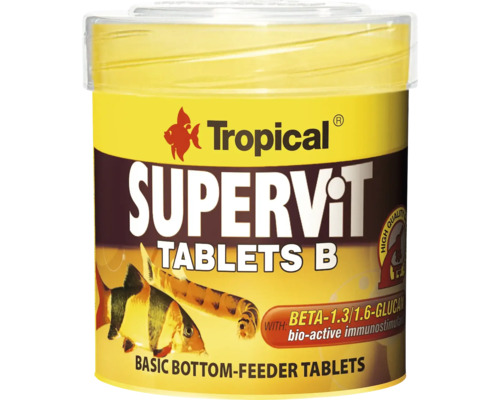 Nourriture en tablette Tropical Supervit Tablets B 50 ml Tropical Supervit comprimés B pour poissons d''ornement