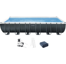Kit piscine tubulaire Intex avec pompe de filtration à sable, échelle et bâche de protection